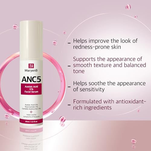 Azelaic Acid 5% + Niacinamide 1% + Cica 1% Face Serum with Hyaluronic Acid - Dark Spots Redness Pore Minimizer for Sensitive Acne Skin Care, 1 Fl Oz (30ml)