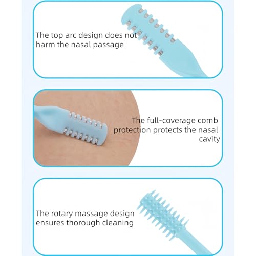 2-in-1 Nosal Hair Cutter, Double Sided Nose Hair Cutter, Manual 360¡Æ Rotating with Safety Blades & Soft Cleaning Brush, Nose Hair Trimmer for Men & Women (Mixed)