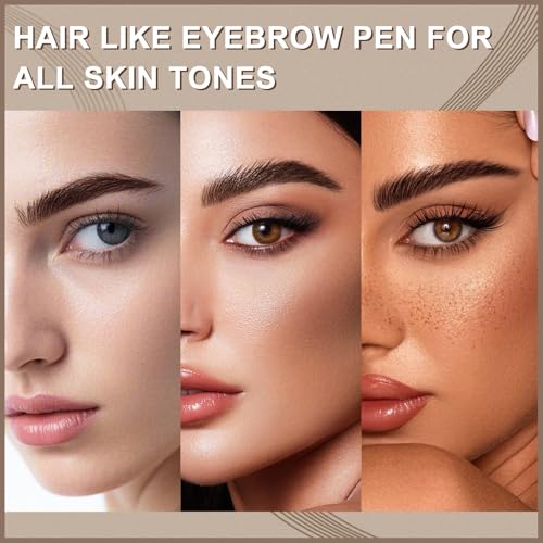 Boobeen 3pcs Waterproof Eyebrow Pen£¬Dual-Ended Eyeliner Microblading Eyebrow Pencil for Women£¬Long Lasting Hair-Like Brow Pen with Brow Brush£¬Dark Brown