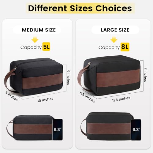 Vorspack Toiletry Bag for Men - Water Resistant Travel Bag for Toiletries, Accessories, Travel Essentials, Gifts - Black (Pack of 4)