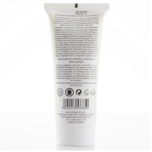 Intensive Mineral Hand Treatment Natural Vegan Cream Dead Sea Water Minerals Hand Moisturizer For Smooths Rough Irritated and Dry Skin