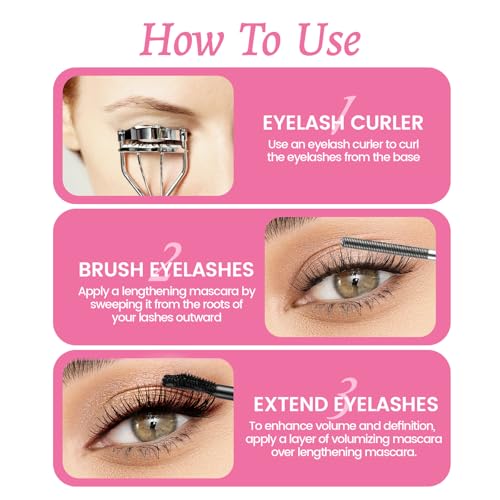 Dual-Ended Iron Wand Mascara, Waterproof, Volumizing and Lengthening, Long Lasting, Smudge-Proof, Clump-Free, Black Metal Wand Mascara Makeup for Women