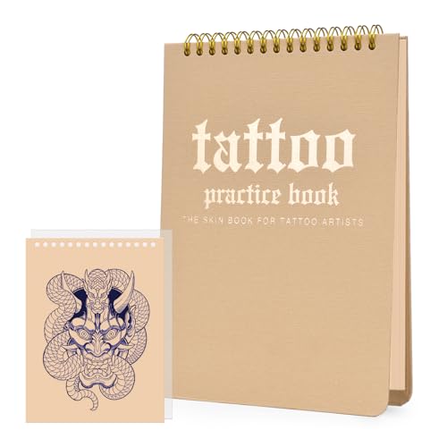 Tattoo Practice Skin Flipbook, 10 Sheets of 1MM Silicone Skin,Tradictonal Tattoo Training Journal, Portable & Reusable for DIY Artists, Premium Material, Original Tattoo Skin Book