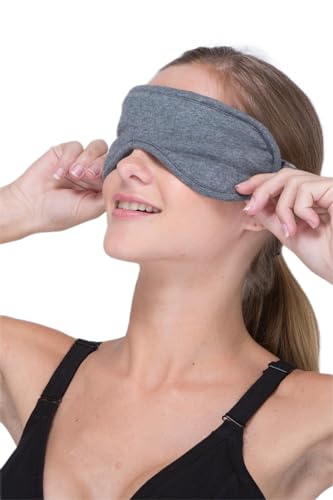 Cottonique Hypoallergenic Sleep Eye Mask Made from 100% Organic Cotton (Melange Grey, Free Size)