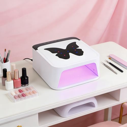 Professional UV LED Nail Lamp for Gel Polish, 42 PCS High-Power LED Beads Nail Dryer with 4 Timer Settings & Automatic Sensor, Fast Curing Light for Home and Salon Manicure Pedicure Nail Art