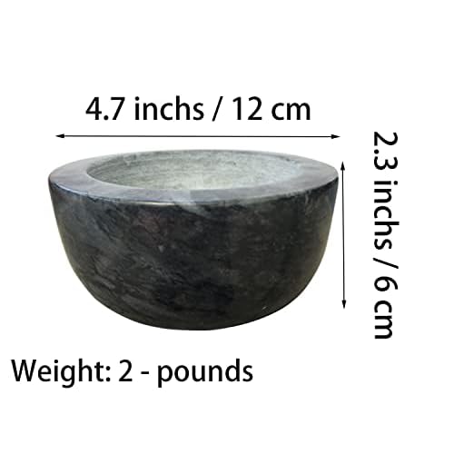 Marble Shaving Bowl£¬Handcrafted Black Marble Later£¬Shaving Soap & Cream Bowl for Men£¬Lather Mug with Interior Grooves Builds a Rich.