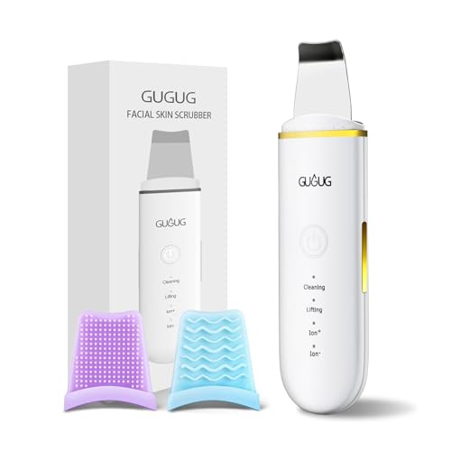 GUGUG 2-Pack Facial Spatula Set 4 Mode Pore Cleaner & Blackhead Remover Tools (White + Pink)