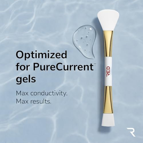 Dual Applicator Face Brush - Luxuriously Soft Brush, Fan-Shaped Silicone Head Designed for Microcurrent Gel Appliction - Elevate Your Skincare Routine.