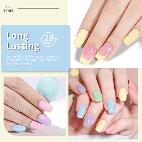 JR 9pcs 15ml Spring Gel Nail Polish Set Macaron Color Light Red Pink Nude Gel Polish Kit UV LED Soak Off Polish Home DIY Gel Polish Set