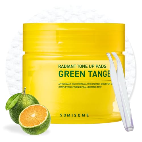Green Tangerine Radiant Tone Up Pads ? Korean Toner Pads with Niacinamide, Centella Asiatica & Vitamin C, Dark Spot Corrector, Tone-Up & Hydrating Face Toner 50 Pad