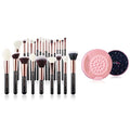 Jessup 25pcs Professional Makeup Brush Set T155 with Makeup Brushes Cleansing Mat A005