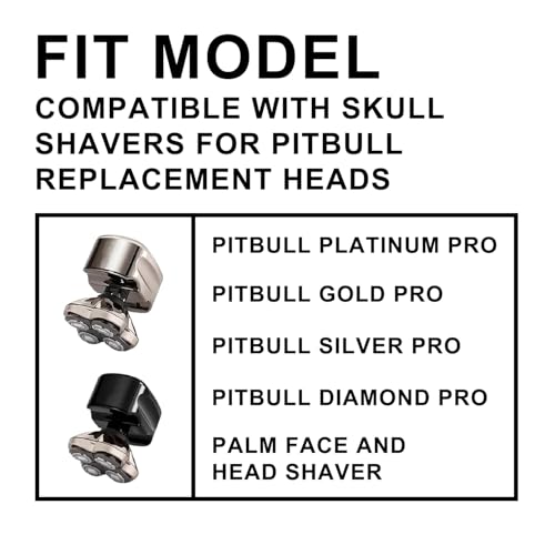 4PCS Shaver Replacement Blades,Shaver Replacement Heads for Pitbull Platinum Pro Shaver,Compatible with Skull Shaver Pitbull Gold PRO Shaver Replacement Blade
