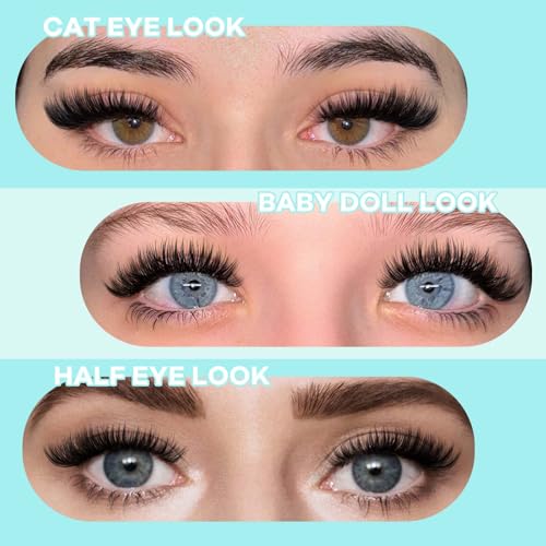 GEMERRY Lash Extension Kit 30D+40D Lash Clusters 10-18mm Individual Lashes Clusters Waterproof Lash Bond and Seal Remover Tweezers Brush