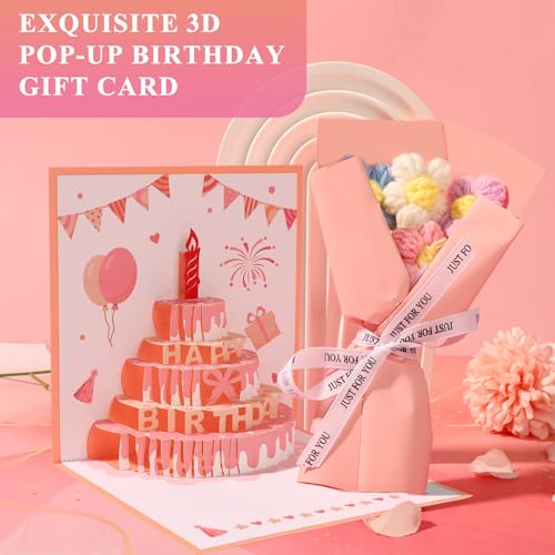 Birthday Gifts for Women Friendship, Pink Relaxing Spa Gifts Basket Set for Women, Self Care Gifts Unique Happy Birthday Gift Idea for Mom Her Best Friends Sister Wife Girlfriend Coworker Teacher