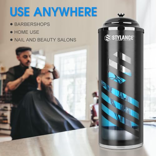 Barber Disinfecting Jar, Glass Disinfectant Container with Removable Basket, Disinfectant Glass Jar for Manicure & Spa Implements, Combs & Shears, Salon 37 oz