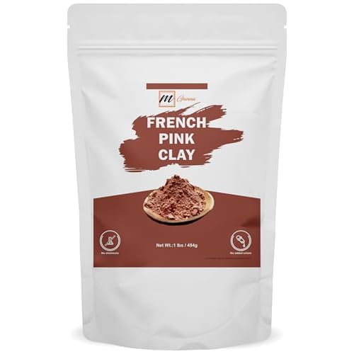 100% Natural French Pink Clay Powder/Rose Clay (One Pound) for DIY Facial Masks, Creams, Soft Peels and Scrubs, and Soap Making 1 LB / 454 GMS