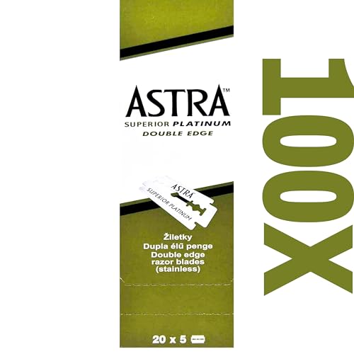 The Shave Factory Premium Shaving Set - Astra Platinum Double Edge Safety Razor Blades (100)