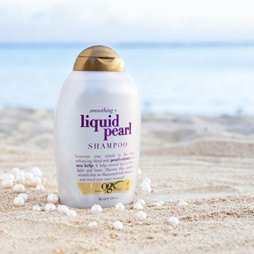 OGX Smoothing + Shampoo Ounce, Liquid Pearl, Liquid Pearl Luminescent, 13 Fl Oz
