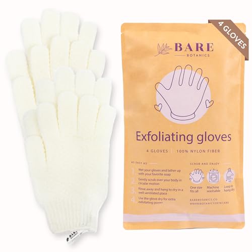 Bare Botanics Exfoliating Shower Gloves + Unscented Body Salt Scrub