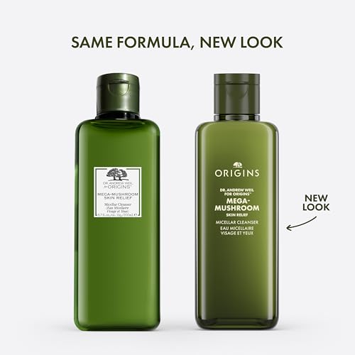 Origins Mega-Mushroom Micellar Cleanser | For Sensitive Skin | With Reishi Mushroom, 6.7 Fl Oz