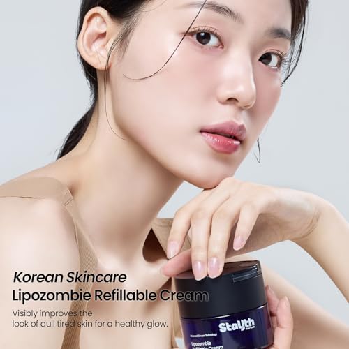 Lipozombie Refillable Cream - Korean Skincare Anti-Wrinkle Hydrating Cream with Peptides, Fermented Extracts & Liposome Tech for Glass Skin & Radiance, Eco Refill (50ml / 1.69 fl. oz, Refill)