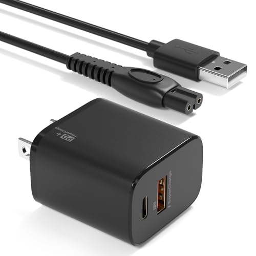 5V Charger Compatible with Philips Norelco qp2724 mg5910 mg9525 mg7910 MG9510 MG9520 PQ888 PQ889, One Blade Power Cord for Philips Norelco Shaver 2400 3600 USB Charging Cable