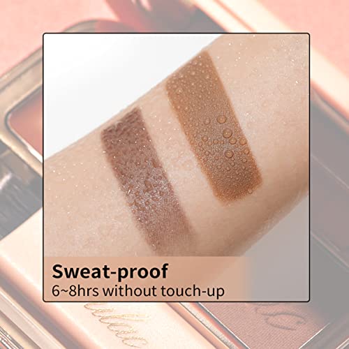 Oulac Waterproof Brown Eyebrow Powder Kit with Brow Brush 2 in1 Long Lasting Instant Eyebrow Pomade & Powder Natural Makeup for Sparse Brows 3.2 g/0.11 oz (Ginger£©