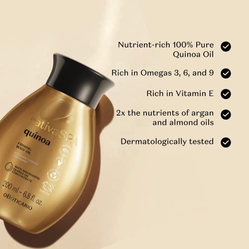 Nativa SPA by O Botic?rio, Quinoa Firming Ritual Bundle: Body Lotion (13 fl oz) and Body Oil (6.8 fl oz)