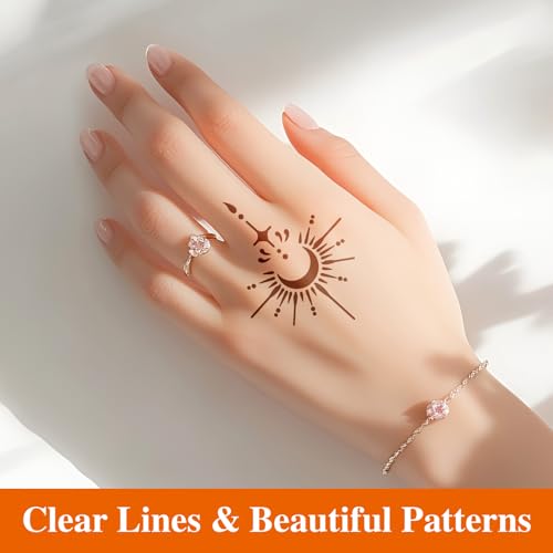 20 Sheets Temporary Tattoo Stencil Kit, Tattoo Templates for Real Tattoos Mehndi Stencils for Kids Teens Adults Body Paint