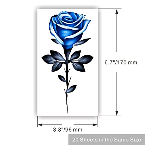 Flower Series 20 Sheets Color Temporary Tattoos for Women and Girls Fake Tattoo Stickers