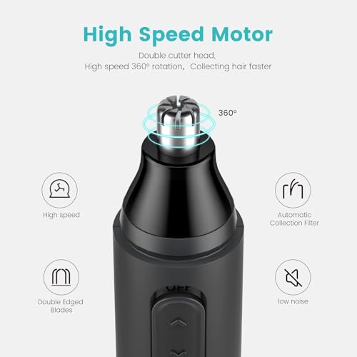 Ear and Nose Hair Trimmer for Men, 4 in 1 USB Rechargeable Professional Eyebrow and Facial Hair Trimmer with Waterproof Head Double-Edge Stainless Steel Blade