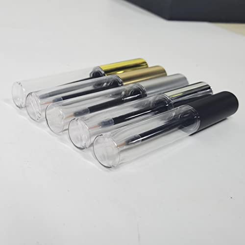 COSIDEA 12PCS Empty plastic Matte Silver 10ml Eyeliner tubes packing Vials Bottle Containe Eyeliner Brush Applicator for DIY Eyelash Growth Oil