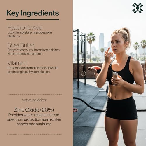 Dermasport SPF 50 Sunscreen for Face Lotion for Athletes, Zinc Oxide Hydrating, Non-Greasy, Broad Spectrum Sun Protection, Oil-Free, Reef-Safe, Face Sunscreen Resistant to every Sport