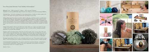 Temple Spring Shower Loofahs 3 Pack - Natural Recycled Shower Puffs for Body Set for Men and Women - Loofah Exfoliating Body Scrubber, Bath Poufs or Shower Scrunchie - Coral Pink
