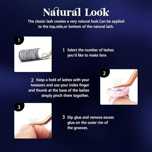 Eyelash Extensions 0.15 C Curl 9-15mm Lash Extensions Supplies Individual Lashes Premium Silk Volume & Classic Lash Soft Matte Dark Professional Eyelashes Extension (C 0.15,9-15 Mixed)
