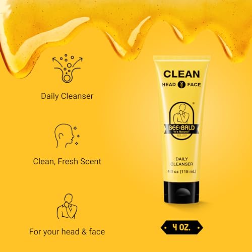 Bee Bald 2-Pack with CLEAN Hydrating Facial Cleanser, HEAL Post-Shave Healing Balm
