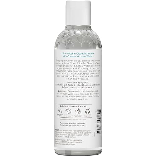 Burt's Bees Micellar Cleansing Water with Coconut & Lotus Extract, 8 Oz (Package May Vary)