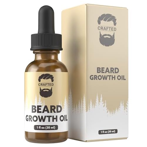 Crafted Beards Beard Growth Oil Serum - 1 fl Oz - Unscented - Helps Grow A Thicker Beard, Improves Beard Health, Fills in Thin and Patchy Spots - (1 Pack)