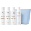 SunFX Travel Pack 4 Piece Self Tan & Body Care Kit with Gradual Tanning Lotion, Shimmer Lotion, Body Milk