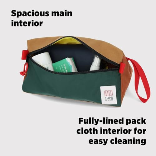 Topo Designs Dopp Kit - Travel Bag for Personal Care Essentials, Self Standing Shape, Fully Lined, Recycled Nylon