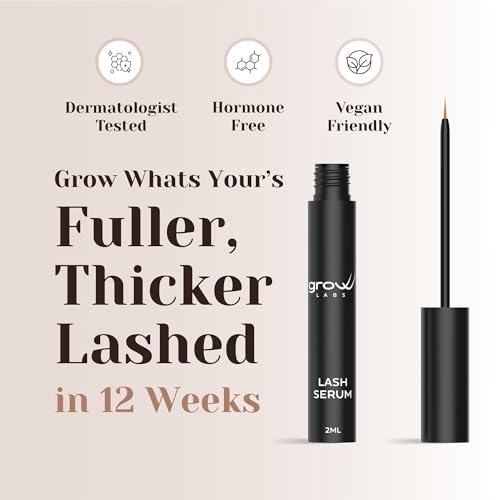 Lash Serum ? Eyelash Enhancer with Peptides & Biotin ? Strengthens, Nourishes & Defines Lashes for Longer, Fuller and Thicker Looking ? Vegan Formula ? Hormone-Free ? Made in USA ? 2 ml