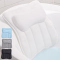 GORILLA GRIP Bath Pillow for Tub, Strong Suction Cups, Headrest with Mesh FlexComfort Technology, Neck, Head and Back Support, Luxury Machine Wash Bathtub Pillows, Spa Essential Accessories, White