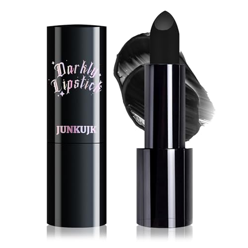Matte Black Lipstick - Richly Pigmented Waterproof Halloween Lip Gloss for Women, All Day Smudge Proof Goth Clown Lip Stick Stain Makeup, Eye Baseball Softball Football Stick