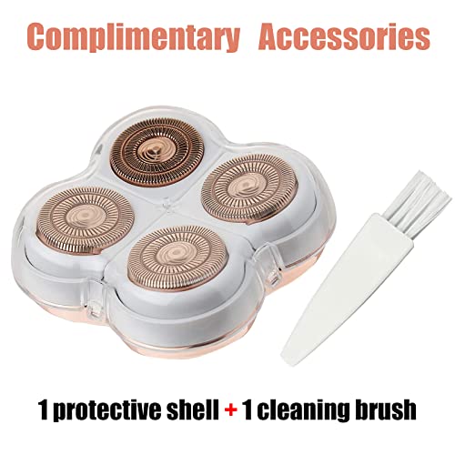 Flawliss Legs Shaver, Legs Hair Remover Replacement Heads for Finshing Toush Flawliss Replacement Heads with 1 Cleaning Brush