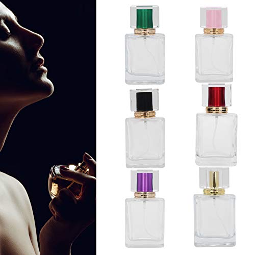 Sonew 6Pcs Glass Refillable Spray Bottle, Empty Perfume Bottle Atomize Cosmetic for Travel or Home DIY (50ml)