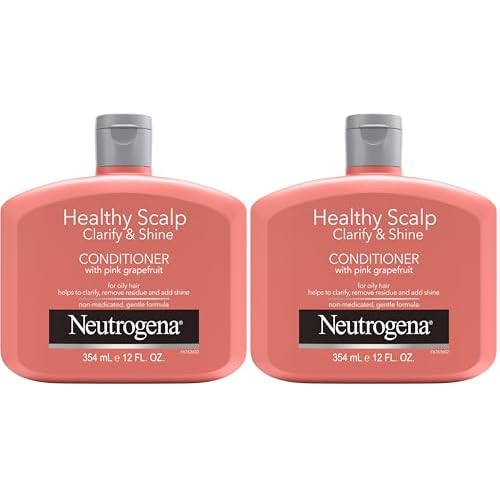 Neutrogena Exfoliating Healthy Scalp Clarify & Shine Conditioner for Oily Hair and Scalp,Anti-Residue Conditioner with Pink Grapefruit,Paraben & Phthalate-Free,Color-Safe,12oz,(Pack of 2)