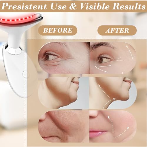 Facial Massager for Women and Men ? Face Roller for Skin Tightening, Wrinkle Reduction, Anti-Aging, Face Lifting, Skin Care, Beauty Tool for Jawline, Neck Massager (White)