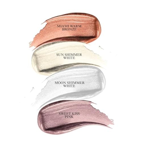 YazzBeauty Makeup Highlighter Stick with Brush ? Moon Shimmer White | Brightening & Glowy Finish | Lightweight Formula for Face