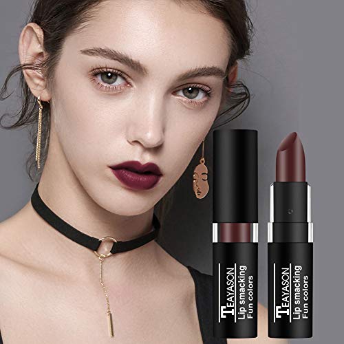 Petansy 12 Colors Vivid Vampire Matte Lipstick Set Long Lasting Waterproof Velvet Lip Stick for Party, Masquerade, Cosplay, Halloween Makeup