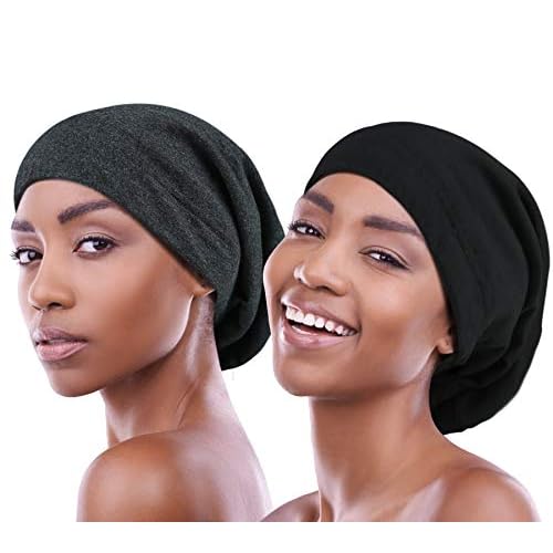 100% Genuine Mulberry Silk Roomy Satin Lined Sleeping Cap for Curly Hair Dreadlocks Adjust Head Size 18"-32" Unisex